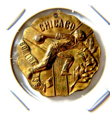 RARE Chicago Illinois Bowling Association Souvenir Medal Man Bowler Souvenir