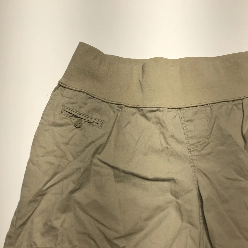 Pantalones Cortos de Maternidad Liz Lange Para Mujer Tostado Caqui Algodón Pull On Tejido Cintura Talla S Foto 4 de 4