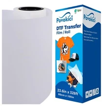 Hot Peel DTF PET FILM Roll 24" x 328 FT - Double Sided Warm Peel Local pickup