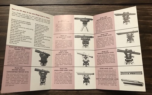 Vtg Berger Builders Transit Level Hardware Store Sales Brochure Advertising - Picture 4 of 5