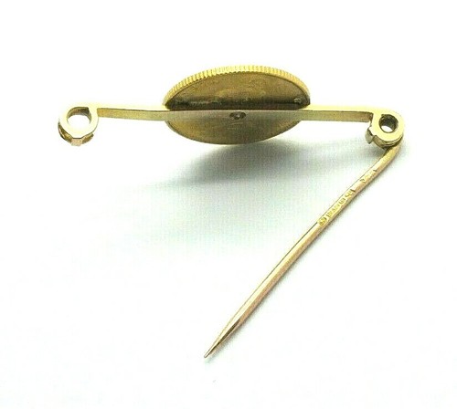 Unisex/Gents/Ladies 22ct gold 1887 half sovereign brooch set with a diamond - Picture 4 of 9