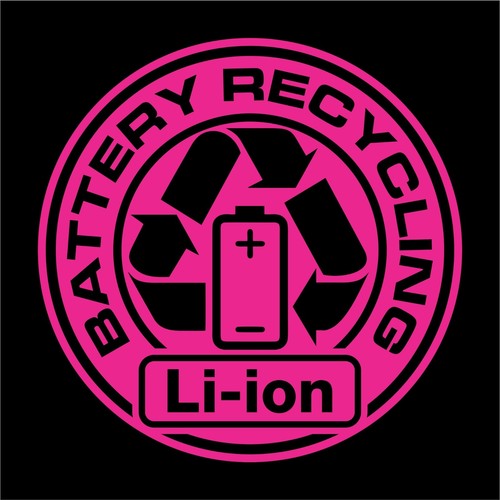 BATTERY RECYCLING Decal Sticker e-Cycle, Recycle, Trash, Planet - Size & Colors - Picture 7 of 15