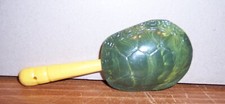 VINTAGE UNBRANDED SMALL TURTLE SHAPED PLASTIC MARACA
