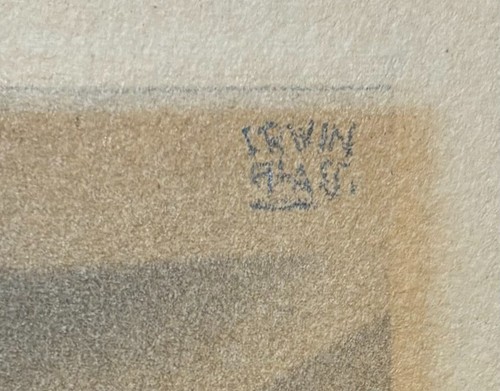 1935 IRWIN GLASS Art Deco BAUHAUS Moholy-Nagy School MODERNIST Graphite DRAWING - Picture 4 of 12