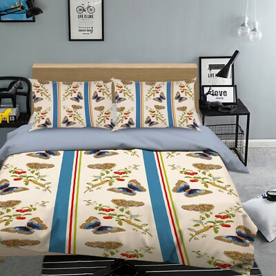 3D Blue Butterfly A075 Bed Pillowcases Quilt Duvet Cover Uta Naumann Zoe