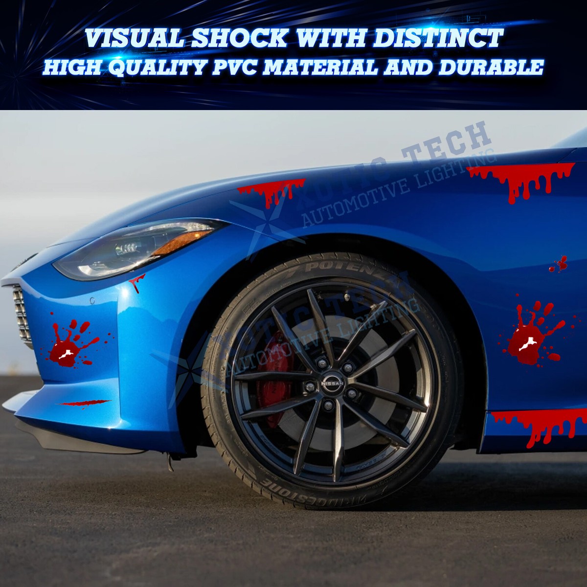 AOVNA 2 Pezzi Adesivi Per Auto Sangue Sangue Rosso Adesivi Sangue Sangue Sanguigno Macchiato Di Sangue Decorazione Della Finestra Per Halloween Atmosfera Spaventosa - Foto 9