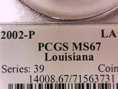 2002 P Washington State Quarter PCGS MS 67 Louisiana 71563731 - Picture 3 of 3