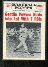 1961 NUCARD #401 GENTILE 7 RBIS NRMINT E012473