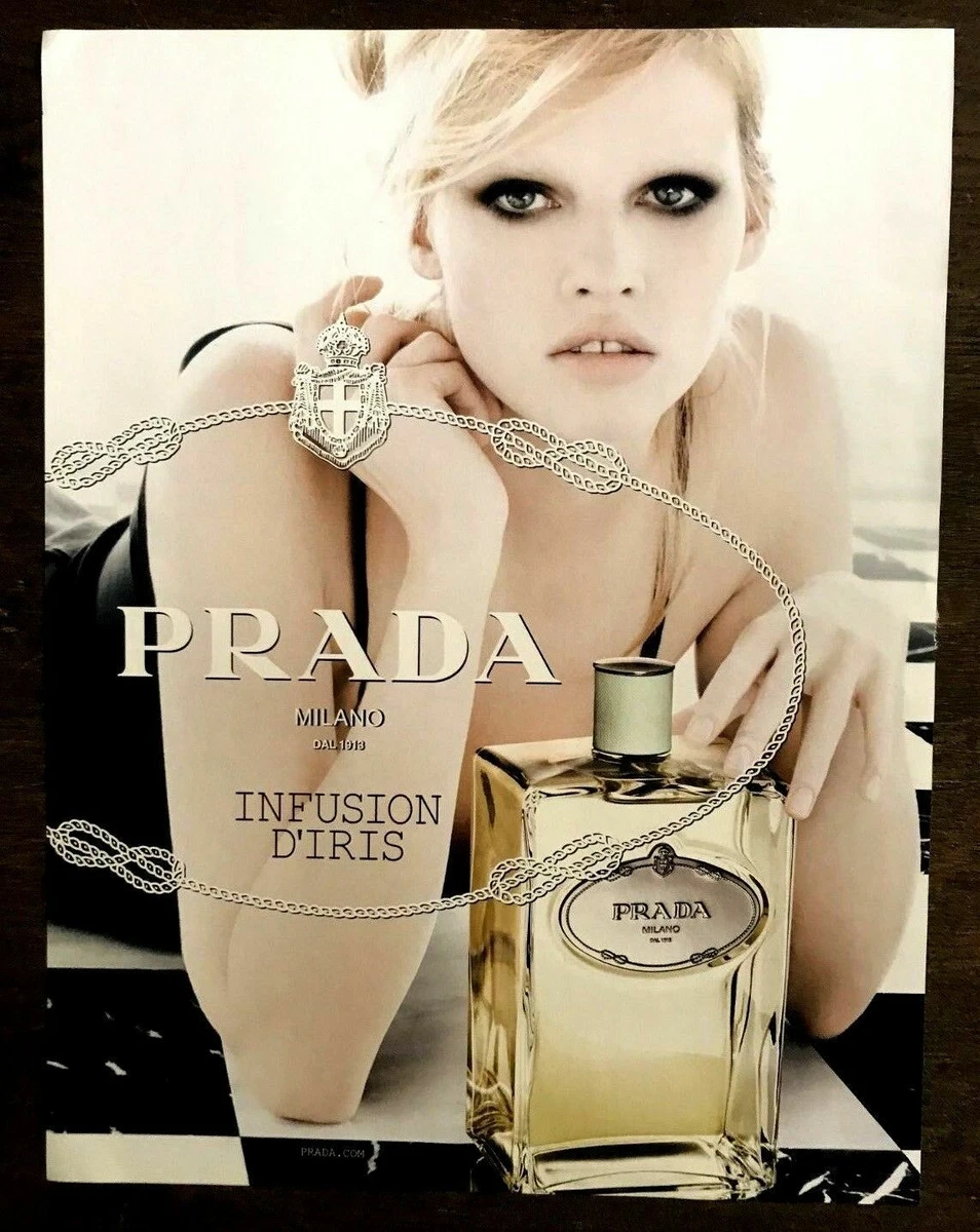 Original 2011 UK Vogue Magazine Fashion Advert Picture Prada Perfume Lara  Stone