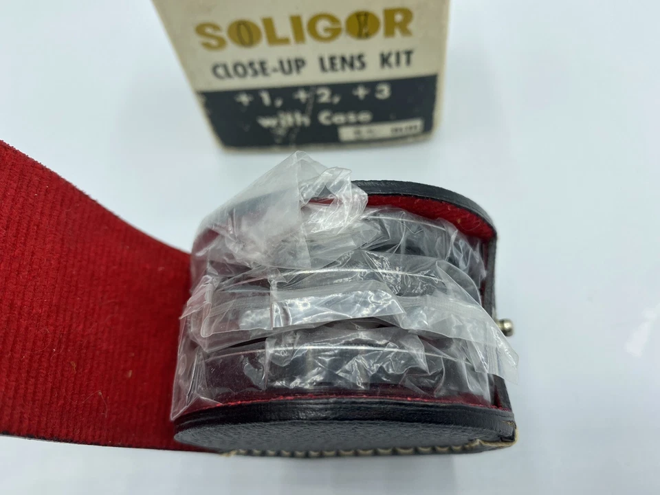 Vintage Soliger Close-Up Lens Kit +1 +2 +3 w/ Case 55mm AIC Photo Inc NOS - Image 3 of 4