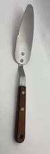 Vintage Robinson Knife Co Stainless USA Pie Cake Cut Serve Wood Handle Serrated