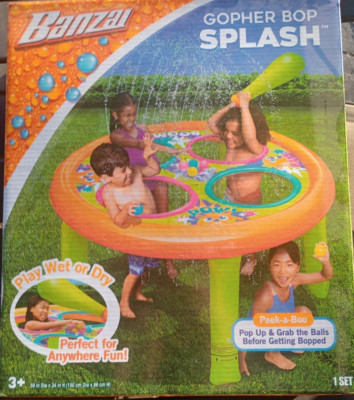 Banzai Inflatable Gopher Bop Splash Sprinkler Summer Water Game Backyard & Beach