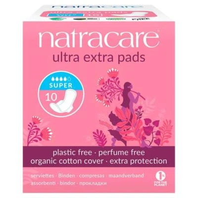 Natracare Bio Baumwolle Ultra Extra Pads 10 Super