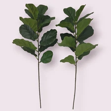 2pk ~ FIDDLE LEAF FIG Artificial Plant Unpotted Faux TROPICAL Picks ~ LIFELIKE!!