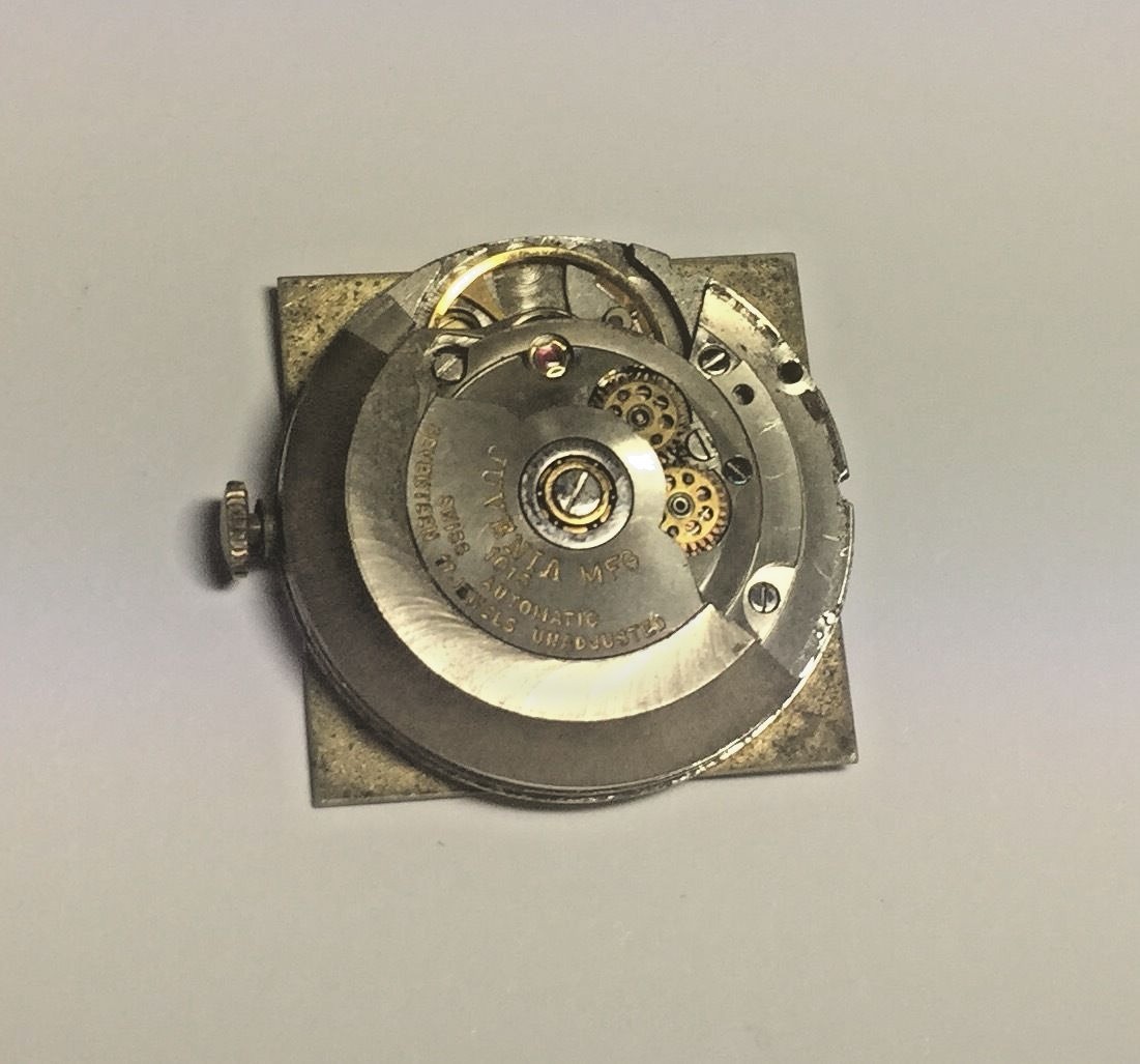 Working Juvenia Caliber 1015 17-Jewel Automatic Wristwatch Movement + Crystal Vintage Juvenia Caliber 1015 17-Jewel Automatic Wristwatch  main image 3