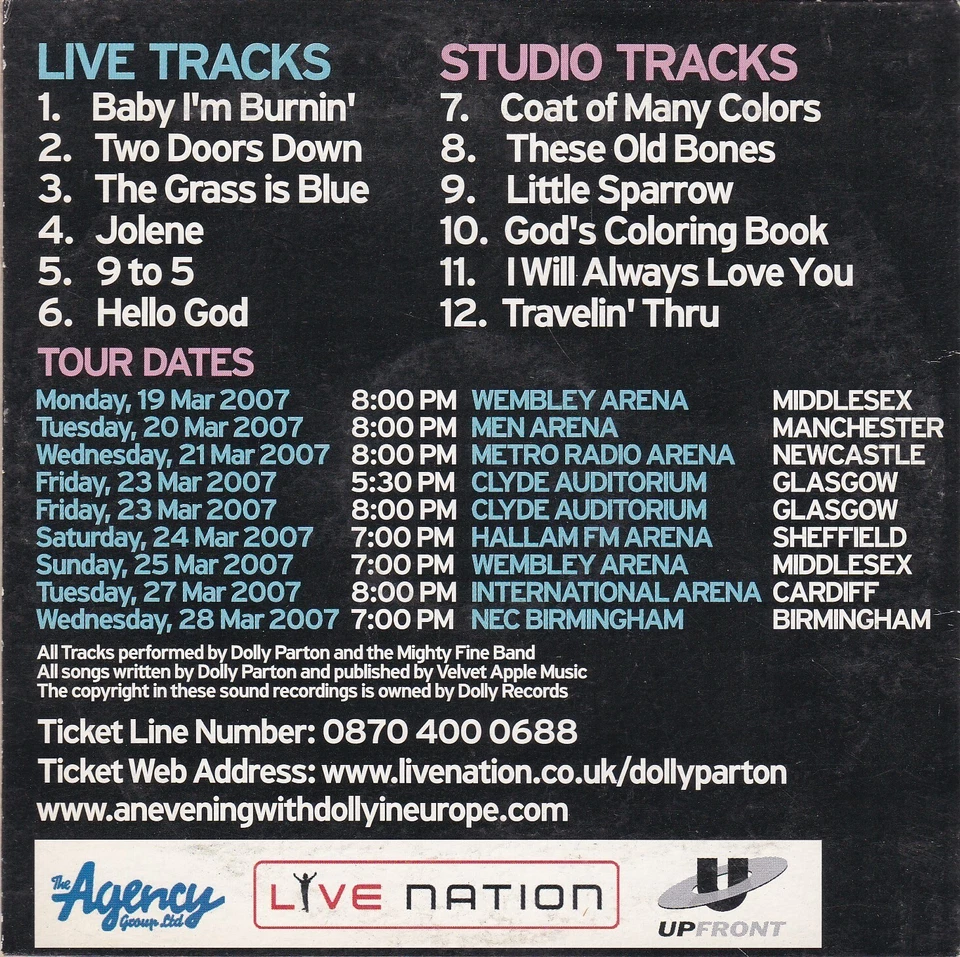 DOLLY PARTON Live Tracks & Studio Tracks ( THE MAIL ON SUNDAY Newspaper CD ) - Bild 2 von 3