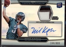 2010 Mike Kafka Topps Platinum  4 Color Patch Auto  RC 244/800 #ARP-MK (F443)