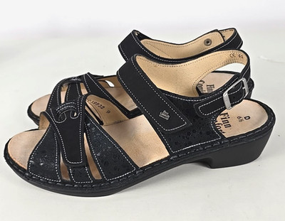 LKNW! - Finn Comfort BUKA Black Nubuck Leather Slingback Sandals UK 6.5 US 9