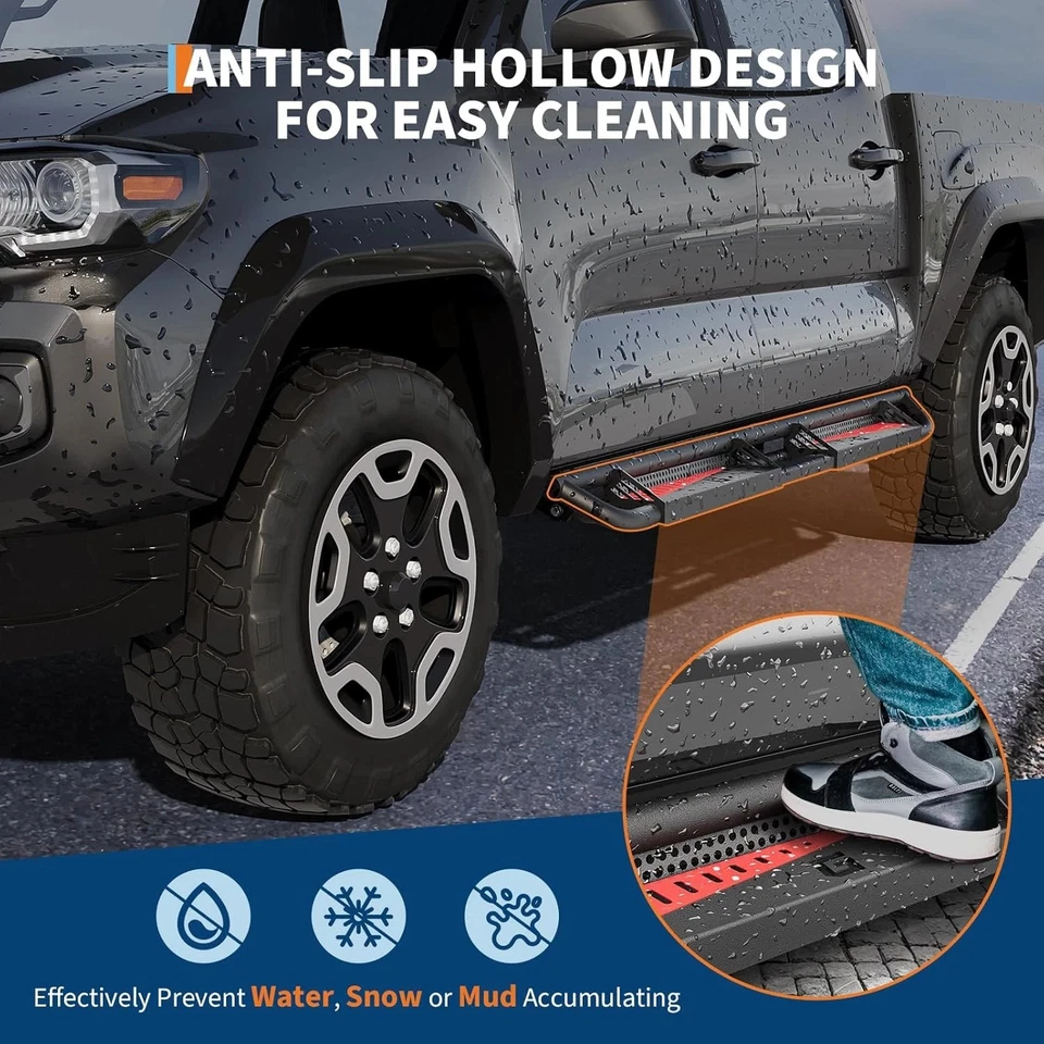 Running Boards for 2007-2018 Chevy Silverado Sierra 1500 2500HD 3500HD Crew Cab Foto 3 de 4