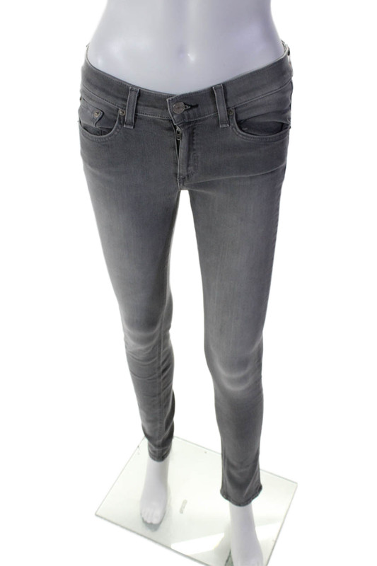 Rag & Bone Womens Cotton Mid Rise Light Wash Casual Skinny Jean Gray Size 27