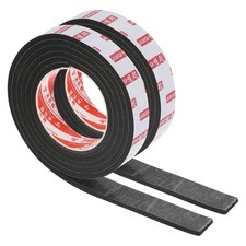 1"W x 1/5"T x 6.6Ft EVA Double Sided Foam Tape, 2Rolls, Black