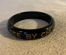 SEE BY CHLOE Black Bangle Bracelet Dotty Logo RARE Modern Vintage VGC