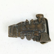 Locomotive Train Belt Buckle Solid Brass Vintage 1978 BTS Made In USA