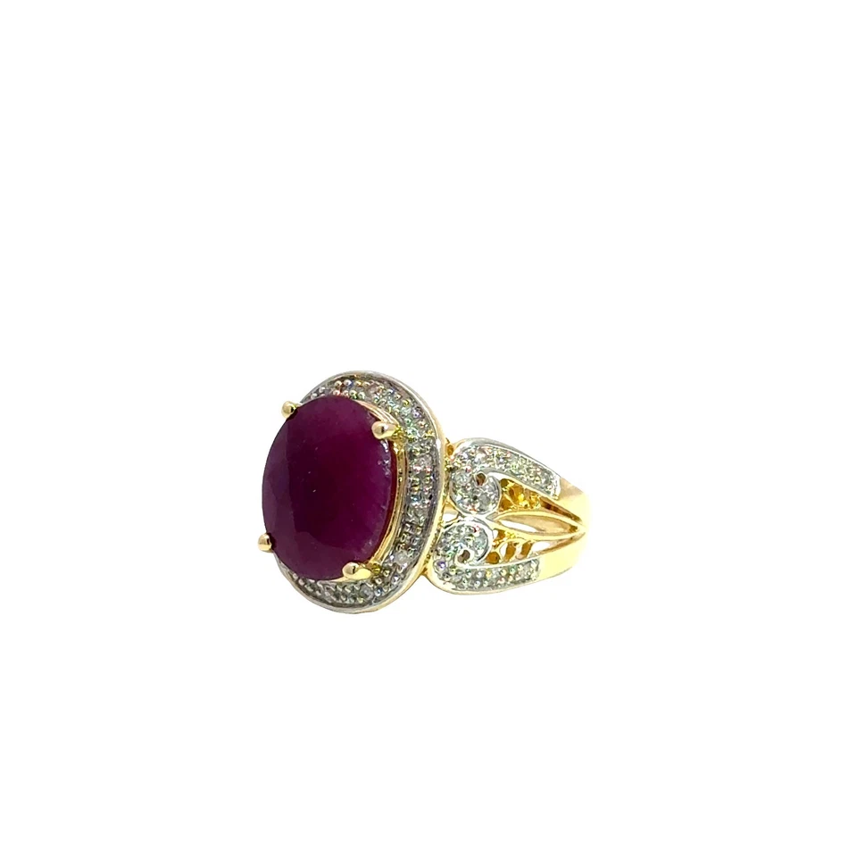 14K Yellow Gold Ruby & Diamond Ring – 3.35ct Ruby, 0.45ct Diamonds, 7.1g - Image 3 of 4