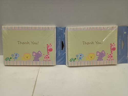 20 hallmark gift thank you notes note cards & ENVELOPES light Green 5x4