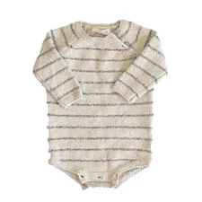 Quincy Mae Riggens Romper Basil Stripe Baby One-Piece 0-3 Months