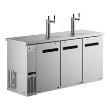 (2) Double Tap Kegerator Beer Dispenser - Stainless Steel, (3) 1/2 Keg Capacity