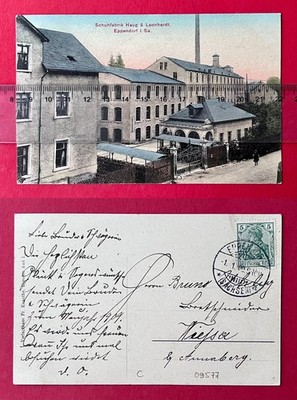 Postcard Eppendorf in Saxony 1909 Schuhfabrik Haug & Leonhardt (172319