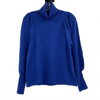Apiece Apart Blue Dewi Turtleneck Puff Sleeve Sweater | Women M Regular