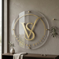 Custom Round Acrylic Business Sign, 3D  Logo Wall Art Indoor