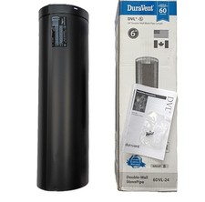 DuraVent 6DVL-24 DVL 6" Double-Wall Black Stove Pipe 24" Chimney Pipe 8624