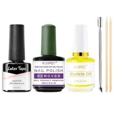 Latex Tape & Gel Remover Kit Nail Polish Barrier Peel off Nails Cuticle Guard Sk