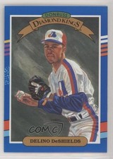 1991 Donruss Diamond Kings Delino DeShields (White Stripes on Right Border) 2e7