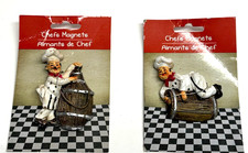 Vintage FACTORY SEALED Lot of 2 - Chef Refrigerator Magnets   Aimants de Chef