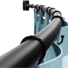 Curved Shower Curtain Rod, 43-78Inches Adjustable Shower Curtain Rod, Rustproof