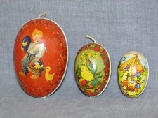 3 alte Fülleier Pappe Nostalgie Vintage OSTER EI Küken Eier OSTERN Osterschmuck