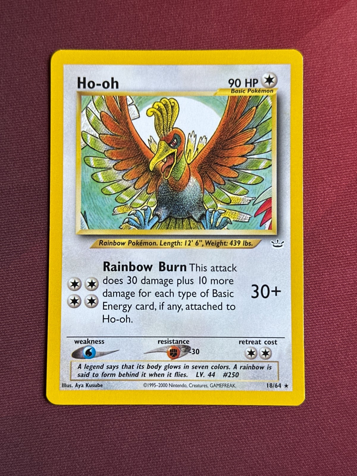 HO-OH 18/64 Neo Revelation RARE non-holo Unlimited Pokemon TCG card NM+ CLEAN!