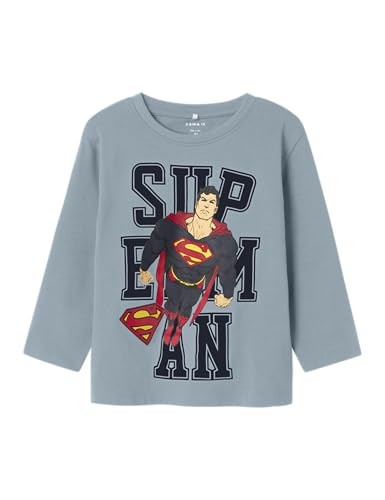 Oberteil Jungen Name IT Superman Langarm 100% Baumwolle GrößE 92 Blau-image