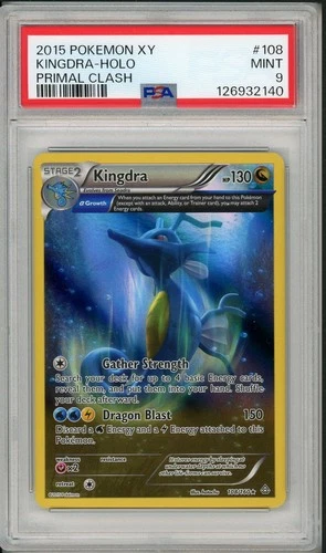 2015 Pokemon SWSH Primal Clash Kingdra Holo #108 PSA 9