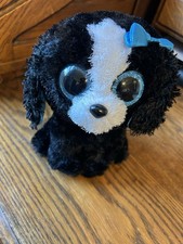 TY BEANIE BOO CUTE TRACEY THE LARGE BLACK DOG  PLUSH TOY AND FREE SHIPPING