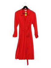 Linea Shirt Midi Dress UK10 in Red