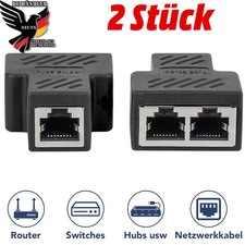 2x RJ45 LAN Splitter Y Verteiler Adapter Netz...
