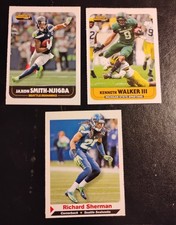 3 Seahawks SI Kids cards, SM MVP Kenneth Walker III , Smith-Njigba, Sherman NM