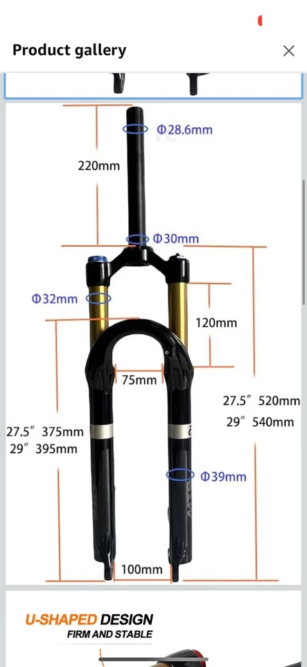 27.5"/29" Travel 120mm MTB Air Suspension Fork - Image 2 of 4