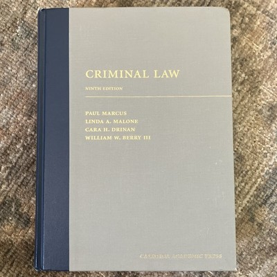 Criminal Law, Ninth Edition - Carolina Academic Press, Hardcover,  Used GOOD