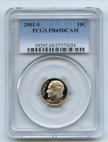 2001-S Roosevelt Dime Proof — photo from the most recent tracked eBay sale